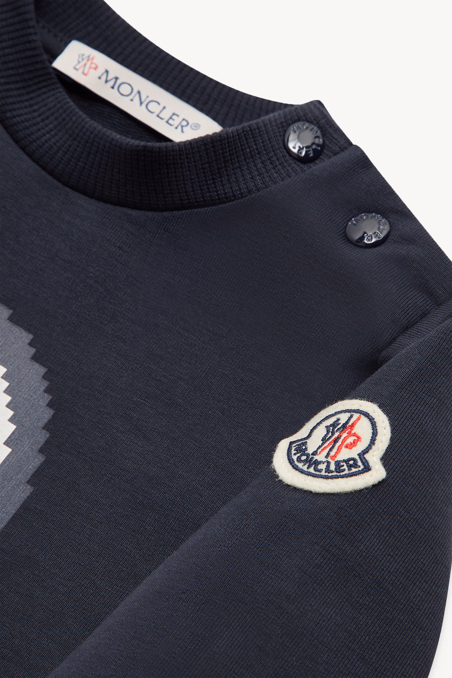Conjunto de chándal de algodón con logotipo pixelado Niño Azul Noche Moncler 3